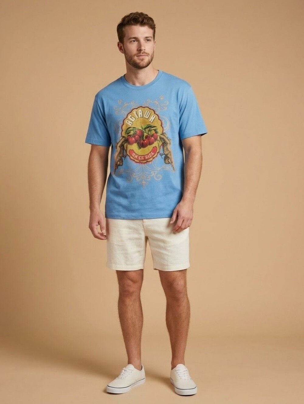 $52 AGTAWH Men's Embroidered and Printed Graphic Short Sleeve Crewneck T-Shirt